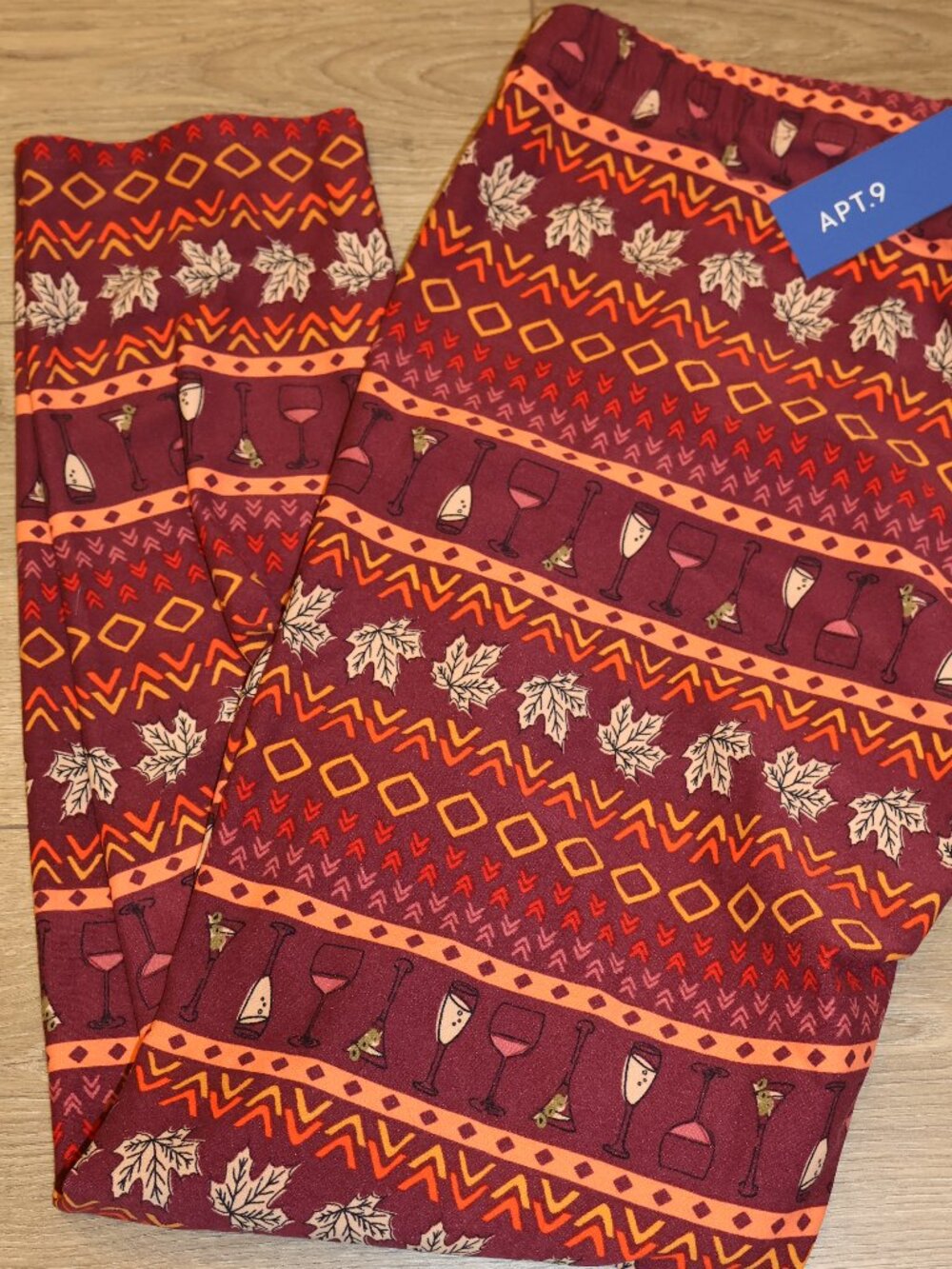 Fall Patterned Leggings- APT.9- Size L